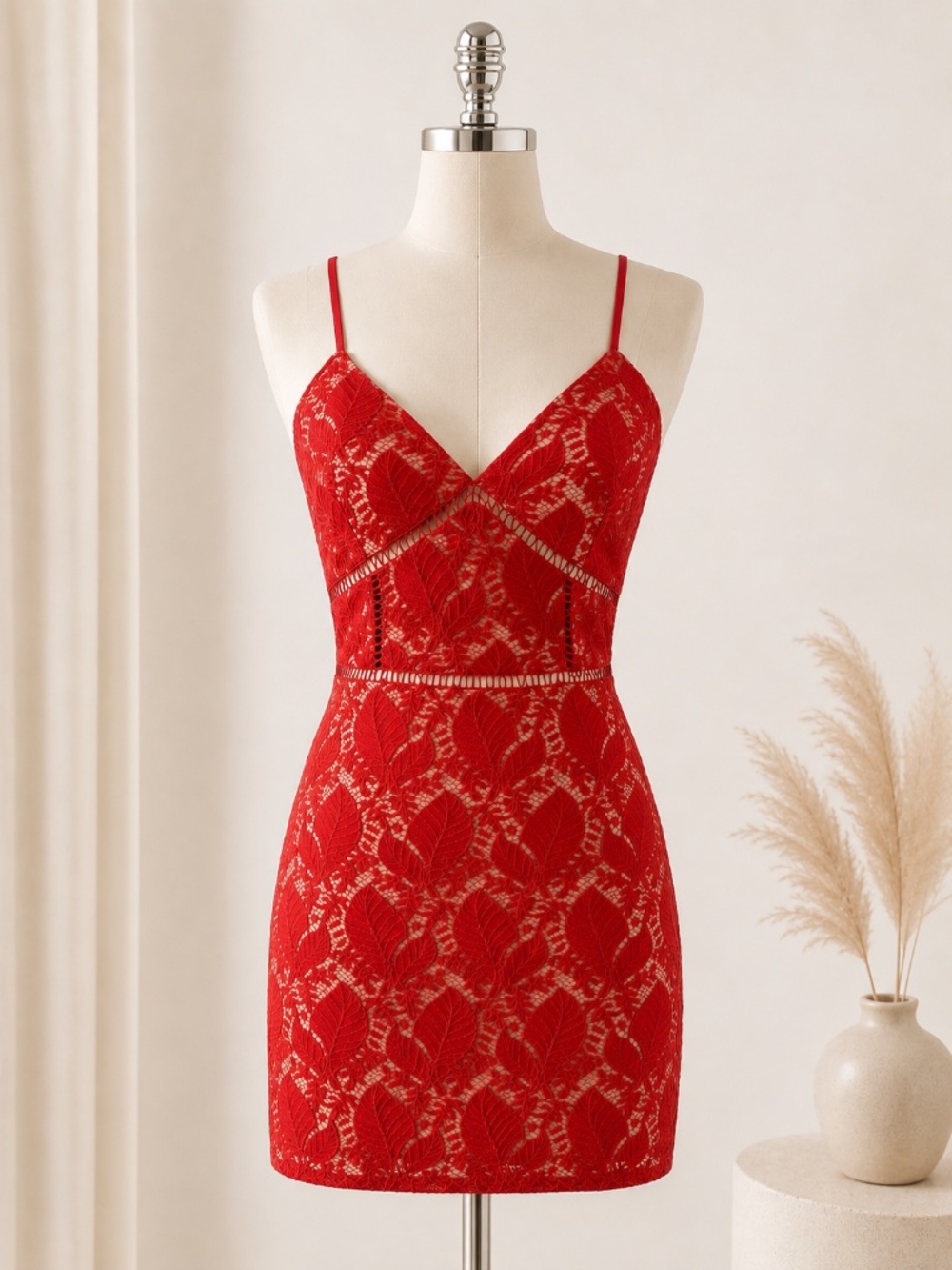 Superdown Red Lace Mini Dress Size M NWT